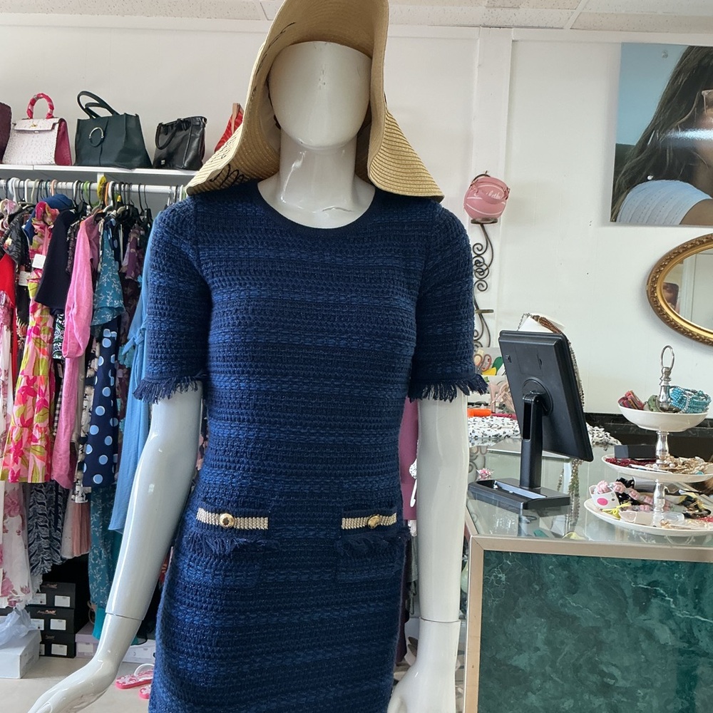 Lilly Pulitzer Navy Textured Mini Dress